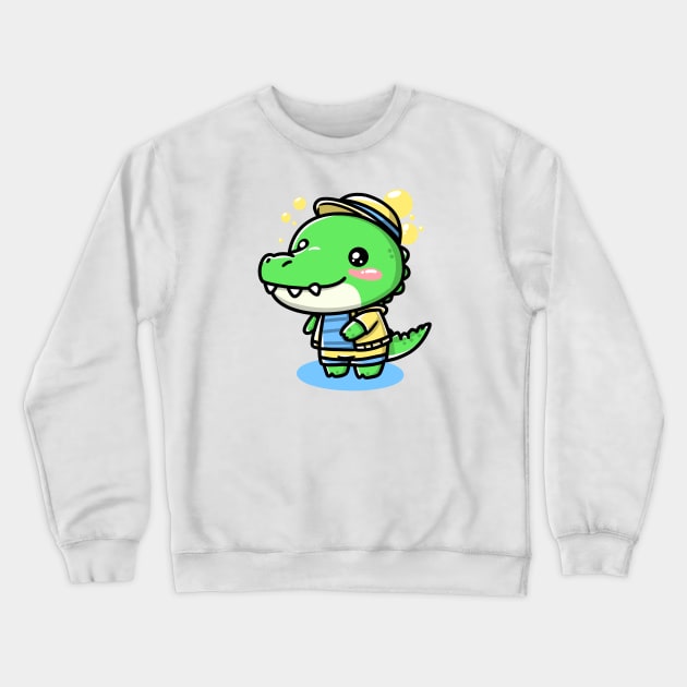 Cute Crocodile Crewneck Sweatshirt by Rekayasabumi